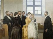 Michael Ancher A Baptism oil on canvas